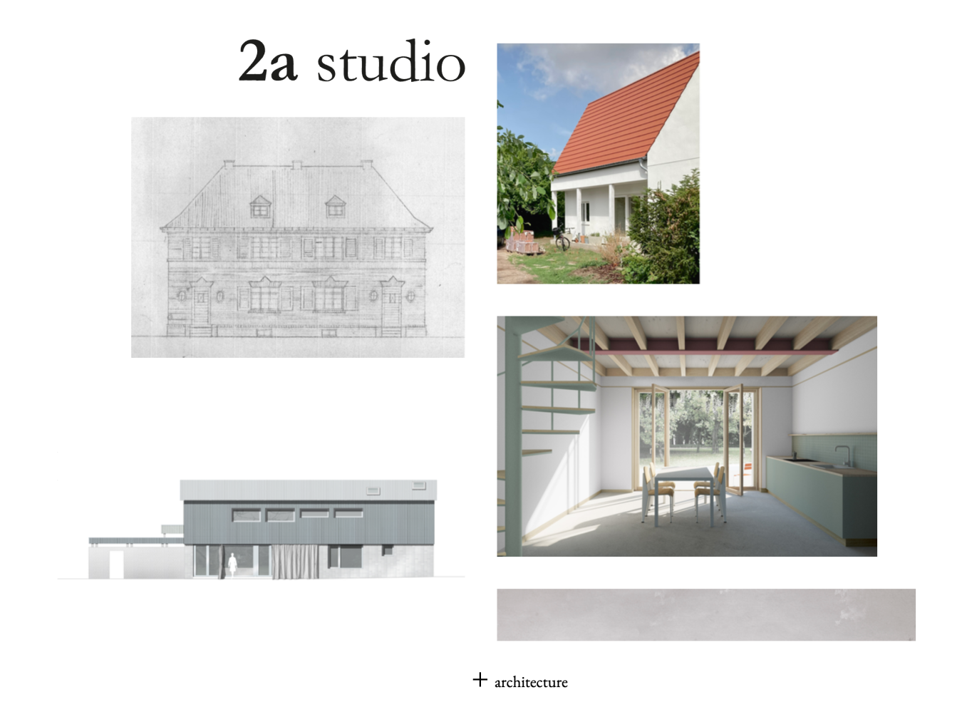 Screenshot of the home page of 2a studio