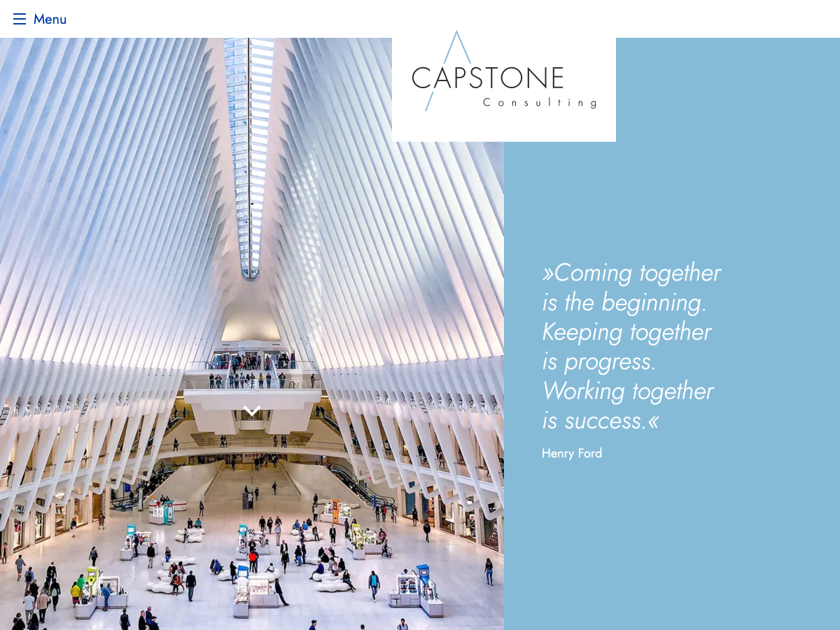 Screenshot of the Capstone Consulting homepage