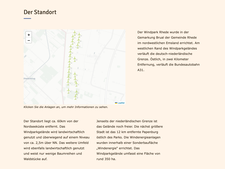 Page section "The site" on the website of Windpark Rhede.