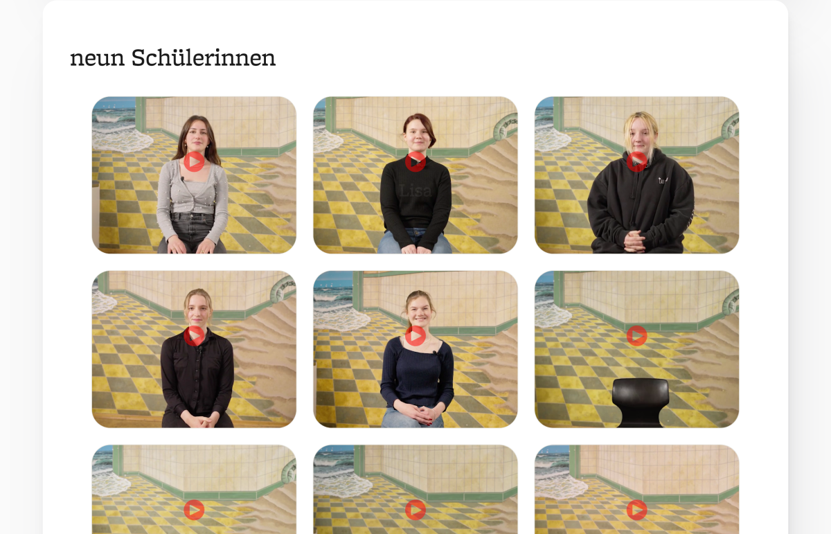 Image grid with participants sitting on a previously empty chair during activation.