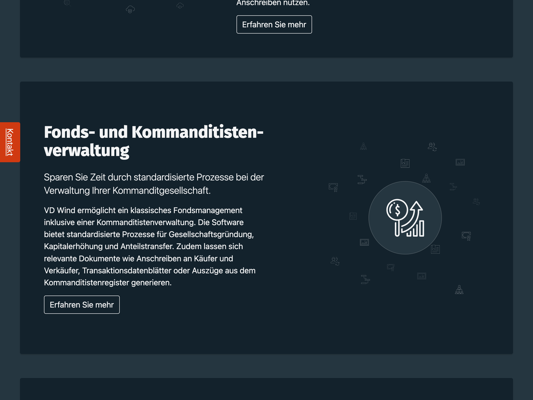 Information text on the use of the software for fund and limited partner management.